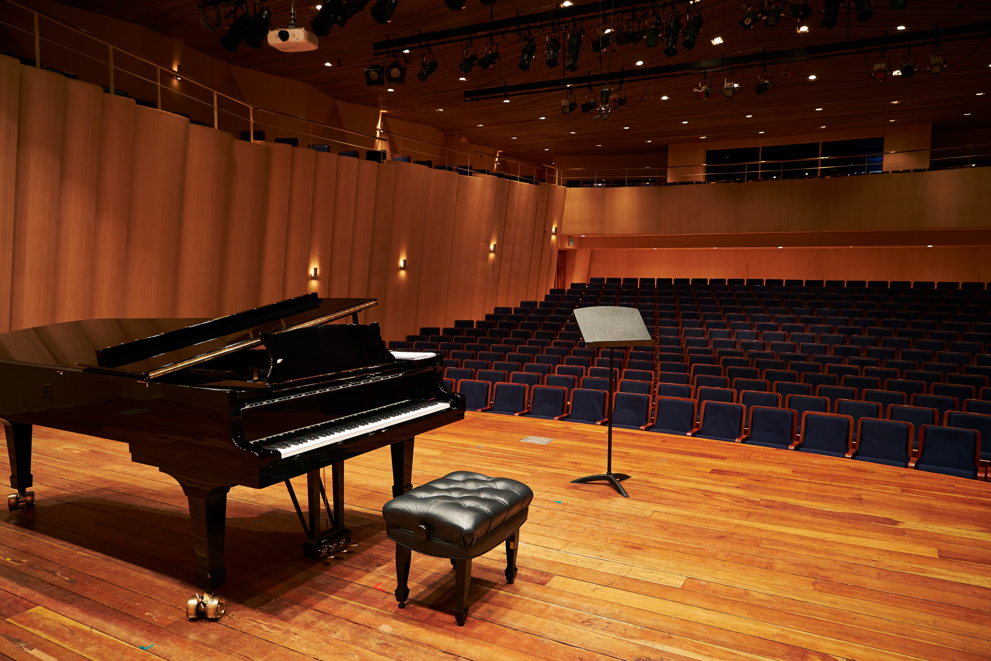 Client venue with grand piano setup